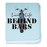 CafePress – Living Life Behind Bars – スーパーソフトベビー毛布、新生児おくるみ ブルー 064900603525CD2