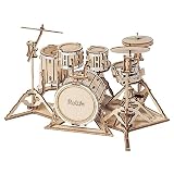 つくるんです® 日本語説明書付 3D ウッドパズル オーナメントシリーズ (ドラム)