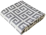 Greek Key, Heather Baby Blanket, Soft Cotton, Knitted, 30 x 40 inches by Humble Weave