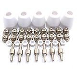 40pc PT31 LG40エアープラズマカッターCUT30用消耗品40 50消耗品短いNiハフニウムワイヤのヒントと電極