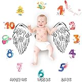 ultniceベビー写真毛布新生児写真小道具撮影背景ベビーMonthlyマイルストーンウィングハート写真Blanket