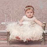0才１才２才 かわいい衣装 ベビーフェザードレス 「Cute Baby Feather Dress」 ヘッドドレス付　3monthsから24months (3 months)