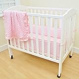 TL Care Heavenly Soft Minky Dot 3 Piece Mini Crib Set, Pink by TL Care