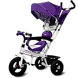 三輪車 ベビーカー 両用 ベビーバギー 3輪自転車 子供 対象1～6歳 (purple)