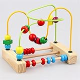 子供学習教育のための木製のビーズ迷路、よちよち歩きの幼児誕生祝いの贈り物のための数学実行簡単ビーズ迷路木製おもちゃ教育的脳