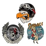 KRGNPLE 3枚 バイクシール ヘルメット 防水シール 落書き 個性 DIY 装飾（B+D+F）