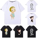 [TGHSJT] 奈良美智 Tシャツ 半袖 夏服 インナーシャツ 肌着 なら よしとも 丸首 丸襟 柔らかい 快適 可愛い カジュアル プリント トップス スポーツ コスチューム 日常服 男女兼用 誕生日 プレゼント (3,XXL) [並行輸入品]