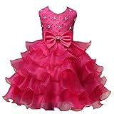 hibote 花柄　可愛い　ガール　ズプリンセス　誕生日　ウェディング　パーティー　ダンス　発表会　ドレス ローズ 140cm