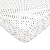 American Baby Company 100% Cotton Percale Fitted Crib Sheet, White with Gray Dots by American Baby C