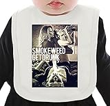 Smoke Weed Get Drunk Wasted Youth High ネクタイを有する有機ビブ Medium