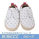 [ロビーズ ]Robeez 本革ベビー靴 ソフトソール APMAアメリカ足病学協会認定の赤ちゃん靴 ファーストシューズ ベビーシューズ ベビー靴 室内履き 保育園 上靴 (18-24mos, COOL
