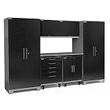NewAgeパフォーマンスPlus 2.0 7 Pieceダイヤモンドプレートキャビネットセットinブラック