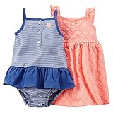 カーターズ Carter's ロンパース & ワンピース 2枚組 半袖 綿100% 2-Piece Dress & Romper Set NB (50-55cm)