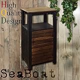 Sea Boat-シーボート キッチンキャビネット*片開き*キッチン収納*ブラック*ブラウンデザイナーズ*古木製*リサイクルウッド*シャビー家具*アンティーク家具*アンティーク雑貨*北欧風*レトロ*クラシック*モダン*マリン*KD-08