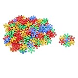 uxcell　3D建設玩具　プラスチック　イエロー　グリーン　ブルー　レッド　一個入り