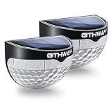 OTHWAY 6 LED ガーデンライト 屋外 ソーラー 充電 光キレイ 半球形 日本語取説付き 二個同梱 (黒)
