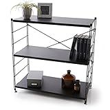 ラック ユニットシェルフ 連結・組合せ可能 7段階 可動棚 ロータイプ 幅85cm 高さ84.5cm ブラック