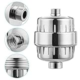 GreeSuit シャワーフィルター　シャワー浄水器　お風呂浄水器　浄水フィルター　カートリッジ付き　高除去　錆水、塩素、重金属、異物除去　浴室用　シルバー