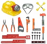Kids Toyツールベルトセットwith Accessories andコスチューム、建設エンジニアPretend Play Stem buildingプレイセット
