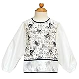 (ニニータ)ninita　お食事エプロン 長袖エプロン 袖付きエプロン/H.猫とミルク瓶柄