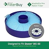 Dyson DC33 (DC-33) Pre Motor Washable & Reusable Replacement Filter, Part 919563-01. Designed by Fil