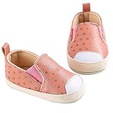 Domybest ベビーシューズ ファーストシューズ キッズ靴 スニーカー キャンバスシューズ 男の子 女の子 水玉柄 スリッポンタイプ 春 夏 秋 軽量 歩行靴 室内履き 出産祝い プレゼント (1