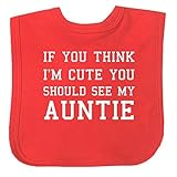 BabyPrem Baby Velcro Bib Clothes If You Think I'm Cute See My AUNTIE RED by Babyprem