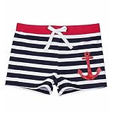 (アイム)iiniim　ボーイズ　水着パンツ　男の子　通気　ストレッチ　スイムパンツ　スイム下着　キッズ用　可愛い　横柄　子供スイムウェア ホワイト＆ネービー タグ：6A キッズサイズ：6