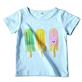 ベビー服 POTOJP キッズ 赤ちゃん Tシャツ 半袖 丸首 上着 女の子 男の子 トップス 柔らかい 可愛いアイスクリーム柄プリント 18M-7T 春夏秋 日常着 幼児園 満月プレゼント (18M