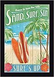 Surfs Up Mollie B Learn to Love the Rideビーチサイン入りアート画像壁装飾 PL-MOL1229-B-12x18
