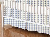 SheetWorld - Crib Skirt (28 x 52) - Blue Gingham Check - Made In USA by sheetworld