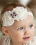 ミシシッピ州ブルドッグ赤ちゃん/幼児用Shabby Flowerヘアリボンヘアバンド Newborn - 3 months/ 13" MST-740-03