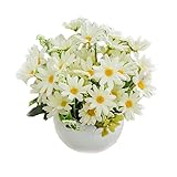 人工花プラスチック偽の花ポットされた家の装飾（白）