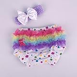 ブルマ ベビー ヘアバンド 2点セット 70 80 6M 9M 12M (虹のドット)