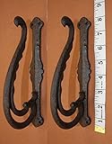 Extra Long Victorian壁フックCast Iron 8 "長い、h-52、2のセット