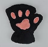 面白いかわいい猫Claw Paw Plush Mittensショート指なし手袋半指