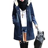 (マーシェル) Marshel マタニティ コート アウター デニム風 フード付き カジュアル おしゃれ 産前 産後 長く使える 妊婦服 XL