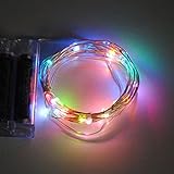 Sund ストリングライト LED 防水 飾りライト 電池式 5M 50球 銅線ワイヤー 折り曲げる 明るい　デスク ベッド 天井 クリスマスツリー ドア 雰囲気変え 選べる2色　カラフル