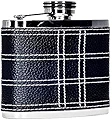 Visol VF6038 Visol Formal Black Leather and Stainless Steel Hip Flask - 7 oz
