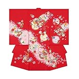 産着 初着 祝い着 女の子 着物/B20赤・鼓刺繍