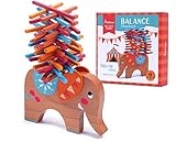Wooden Puzzle Stacking Building Blocks Balance Board Table Game Elephant Balancing Toy Educational G