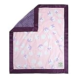 My Blankee Pastel Garden Cotton Blanket with Minky Dot Plum 30 x 35 [並行輸入品]