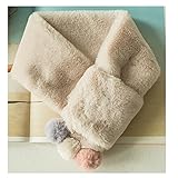 [スゴフィ]SGFY　キッズマフラー ネックウォーマー スカーフ 女の子 男の子 柔らかい 暖かい 子供用 ガールズ ボーイズ カワイイ ボール付き 6色展開 (ベージュ)