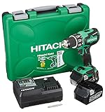 日立工機 18V コードレス振動ドライバドリル 充電式 6.0Ahリチウムイオン電池、急速充電器、予備電池、ケース付 DV18DBSL(2LYPK)