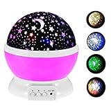 Gearmax®7色 星空投影 投影ランプ 4絵選び USB 電池 兼用 プロジェクター 子供夜灯 プレゼント 贈り物 ギフト (ピンク)