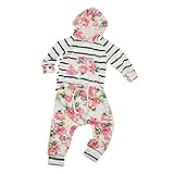 TINHAO 子供服 キッズ服 女の子 花柄 長袖パーカー＋レギンス　上下セット フードつき 春秋