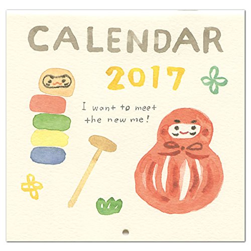 水彩イラストカレンダー 17年1月から18年1月対応 壁掛けタイプ C 1704 文具百貨