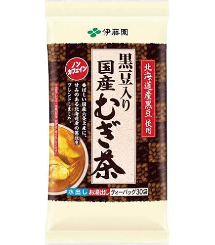 Amazon | 伊藤園 黒豆入り 国産むぎ茶 30ティーバッグ ×4袋 | 伊藤園