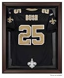 マウント思い出新しいOrleans Saintsブラウンフレーム入りロゴジャージーDisplayケース