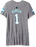 NFL Girls 7 – 16 Cam Newton Carolina PanthersメインストライプVネックPlayer Name & Number半袖Tシャツ、XL /（16）、ヘザーグレー